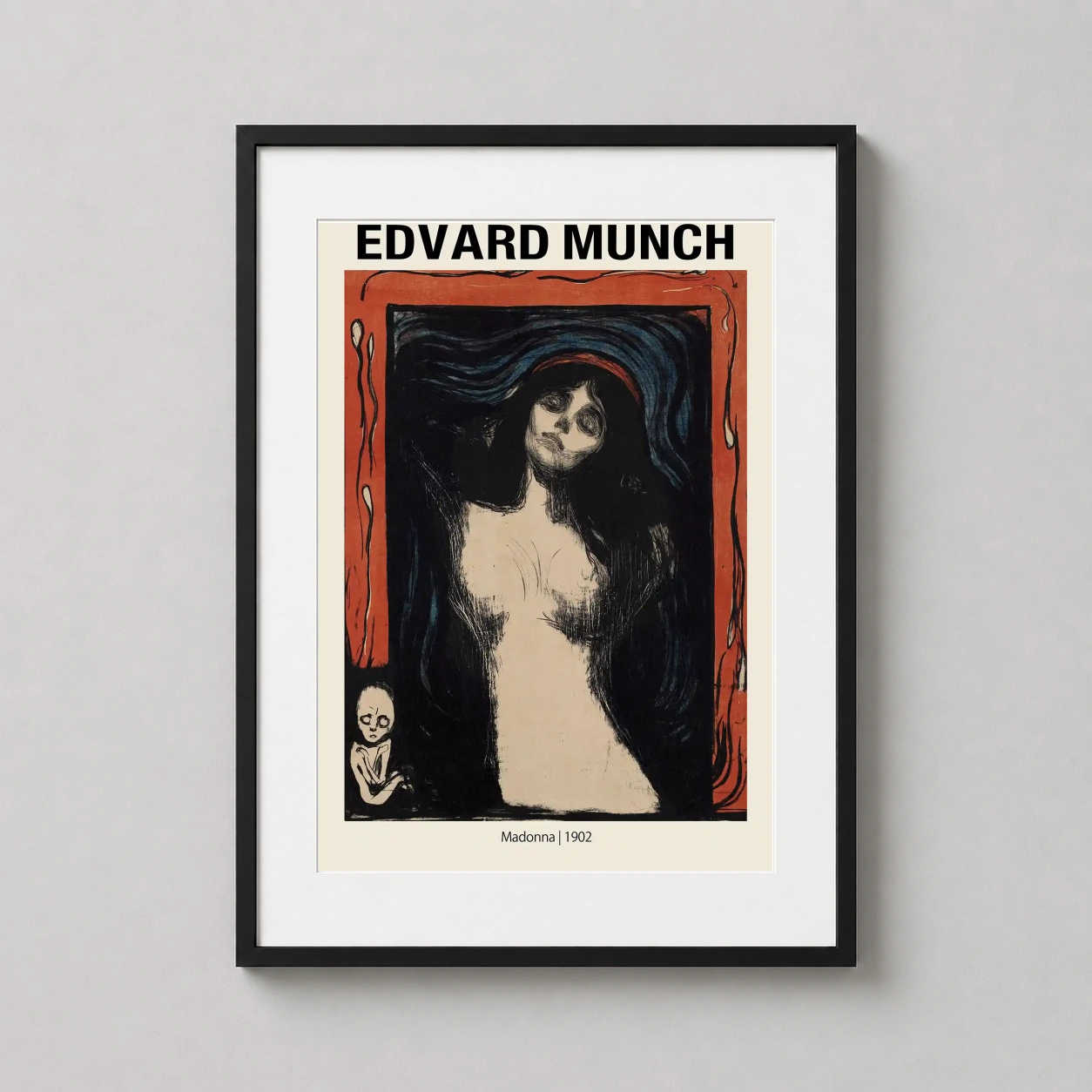 Edvard Munch Madonna 1902 — haunting lithograph depiction of Edvard Munch’s Madonna featuring a