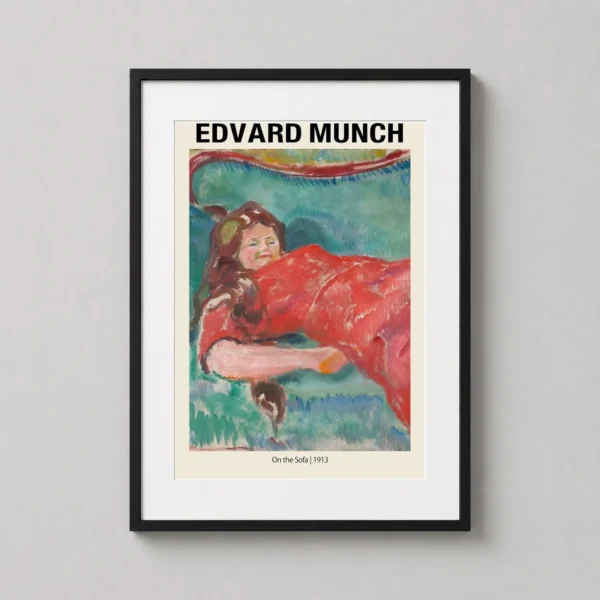 Edvard Munch On the Sofa 1913 Expressionist Wall Art Print