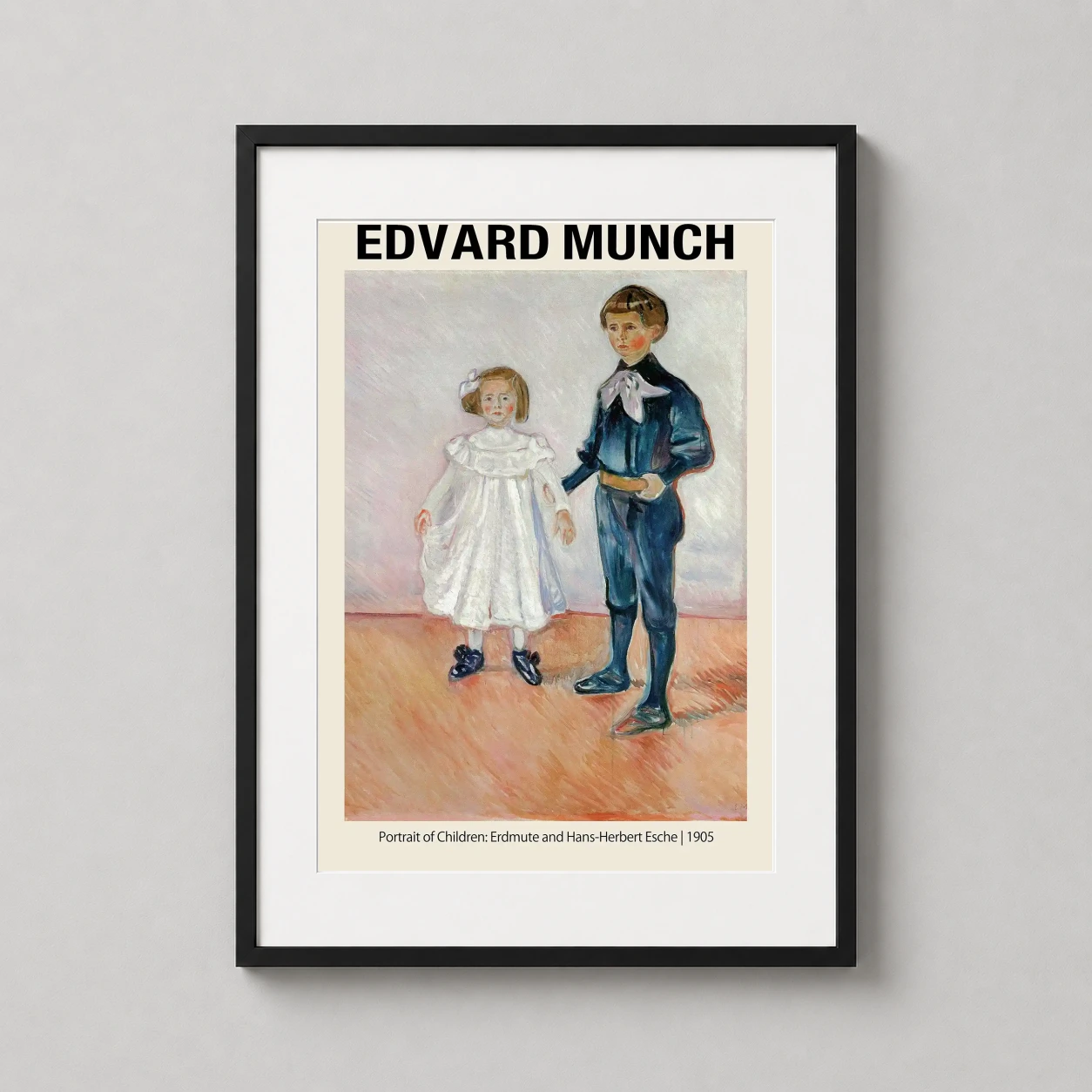 Children — expressive Edvard Munch painting of children Erdmute and Hans-Herbert