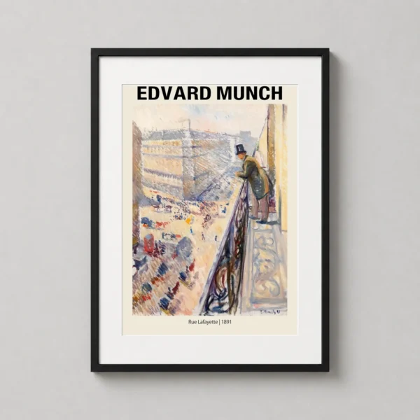Edvard Munch Rue Lafayette 1891 Impressionist Cityscape Art Print