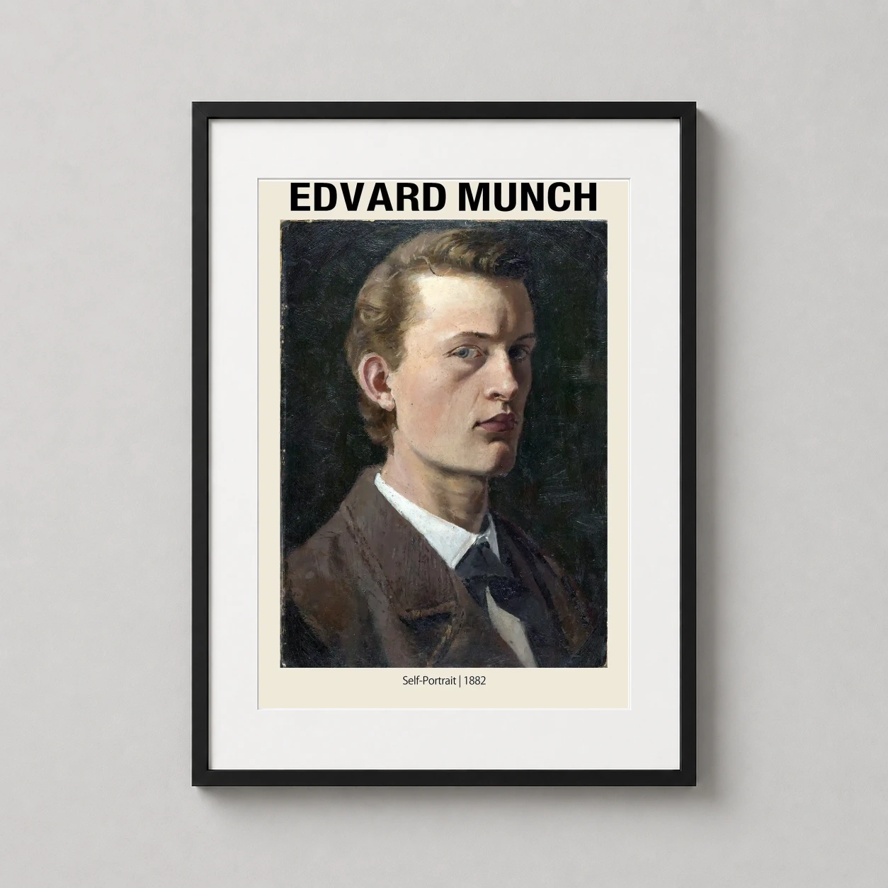 Edvard Munch Self-portrait 1882 — focused 1882 self-portrait of a young Edvard Munch rendered in a