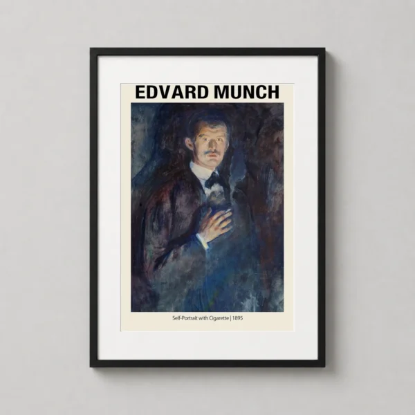 Edvard Munch Self-Portrait with Cigarette 1895 Expressionist Print