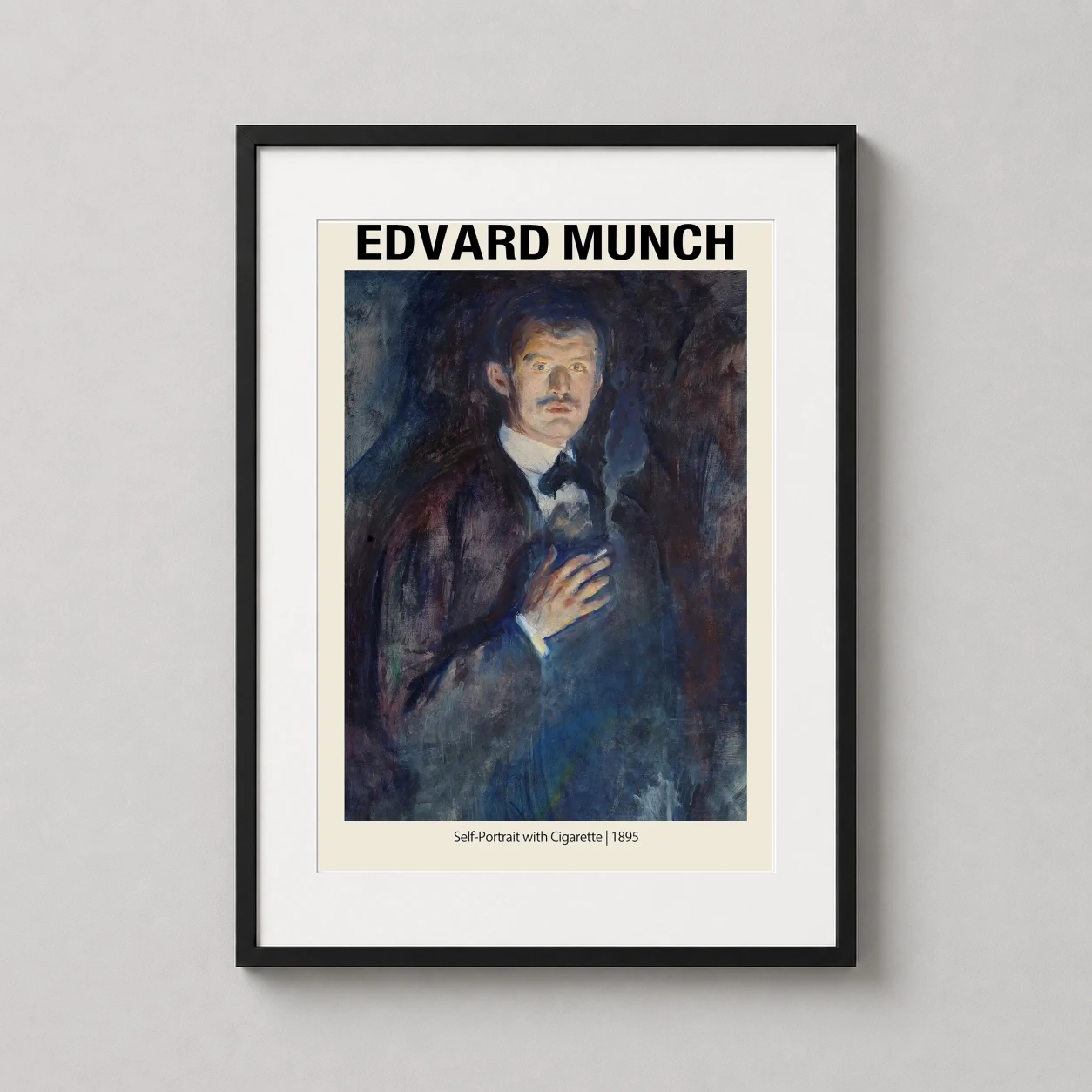 Edvard Munch Self-portrait Cigarette — haunting 1895 self-portrait by Edvard Munch featuring the artist