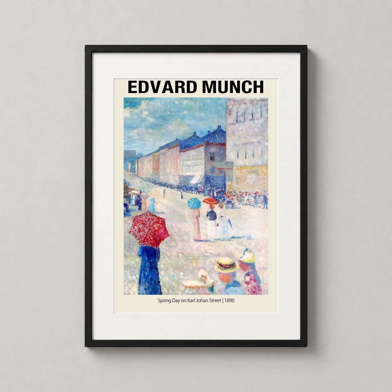 Edvard Munch Spring Day — impressionist street scene by Edvard Munch featuring figures with