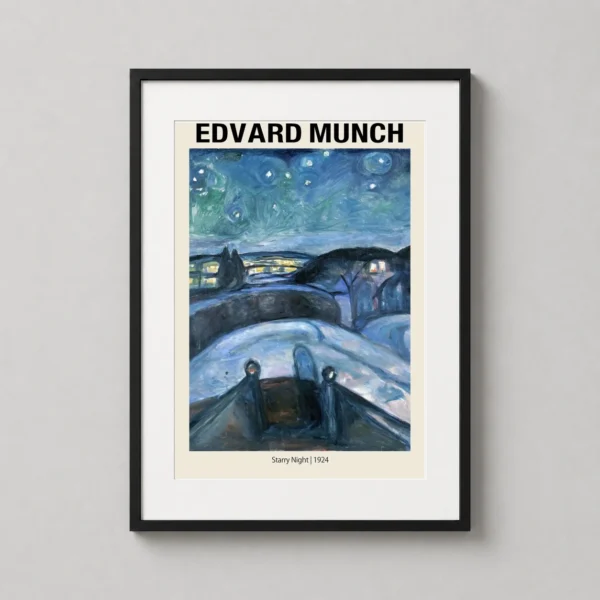Edvard Munch Starry Night 1924 Expressionist Landscape Art Print