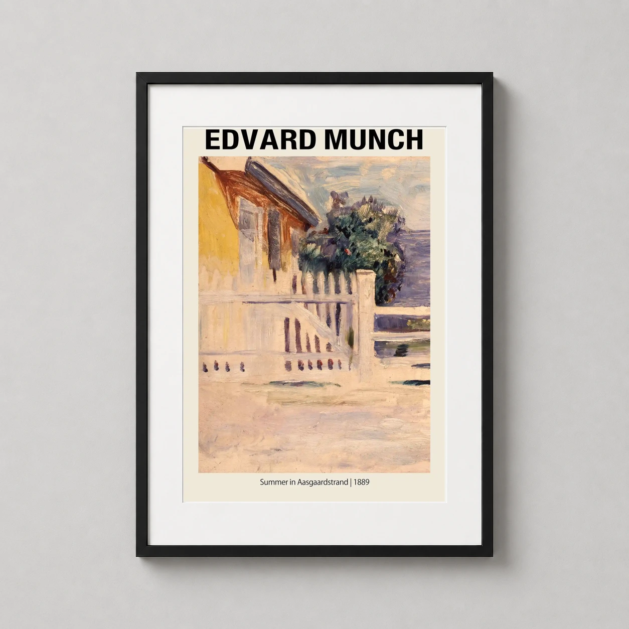 Edvard Munch Summer Aasgaardstrand — this Edvard Munch painting depicts a sun-drenched white picket fence