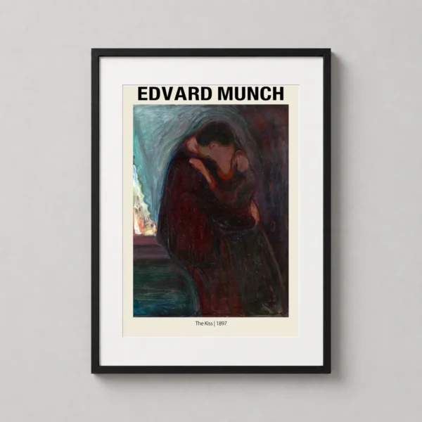 Edvard Munch, The Kiss (1897) Expressionist Painting Art Print