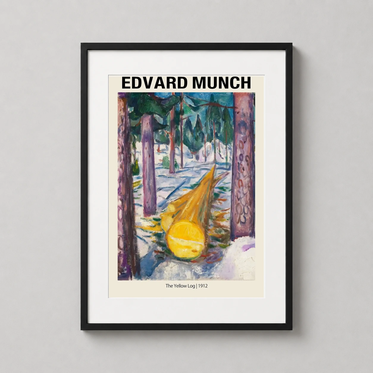 Edvard Munch Yellow Log — vibrant 1912 Expressionist painting by Edvard Munch featuring a
