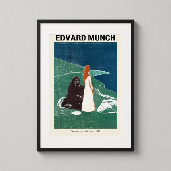 Edvard Munch Two Women on the Beach 1898, Expressionist Art Print