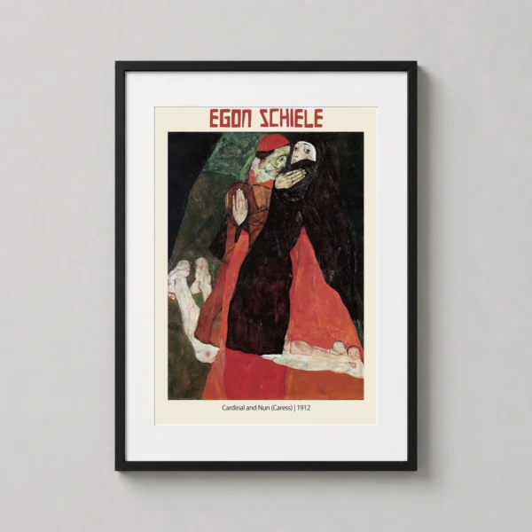 Egon Schiele Cardinal and Nun (Caress) 1912 Expressionist Art Print
