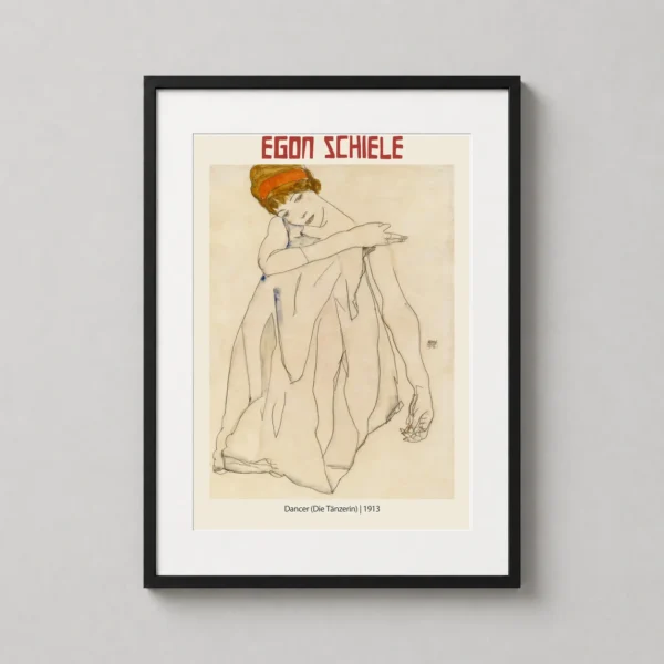 Egon Schiele, Dancer (Die Tanzerin), 1913 Austrian Art Print