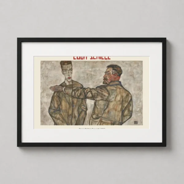 Egon Schiele Doppelbildnis Benesch 1913 Expressionist Art Print