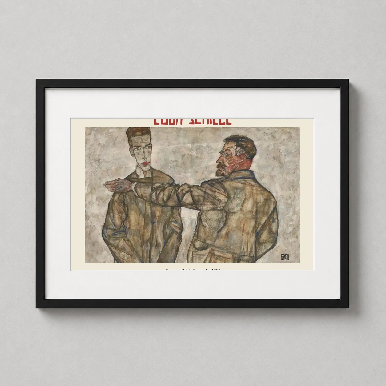 Egon Schiele Doppelbildnis Benesch — psychological expressionist double portrait by Egon Schiele featuring