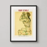 Egon Schiele, Female Nude with Shirt Pushed Up 1914 Art Print