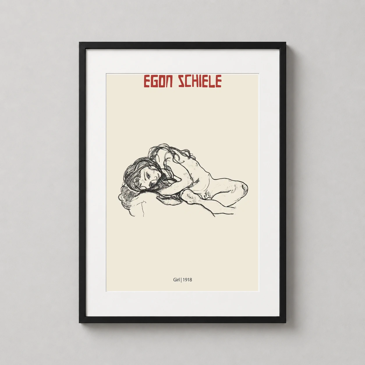 Egon Schiele Girl 1918 — intimate 1918 sketch by Egon Schiele featuring a reclining girl in raw