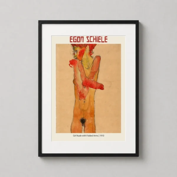 Egon Schiele Girl Nude with Folded Arms 1910 Art Print