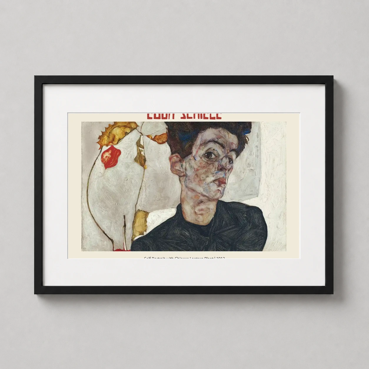 Egon Schiele Self-portrait Chinese — visceral 1912 expressionist self-portrait by Egon Schiele featuring a