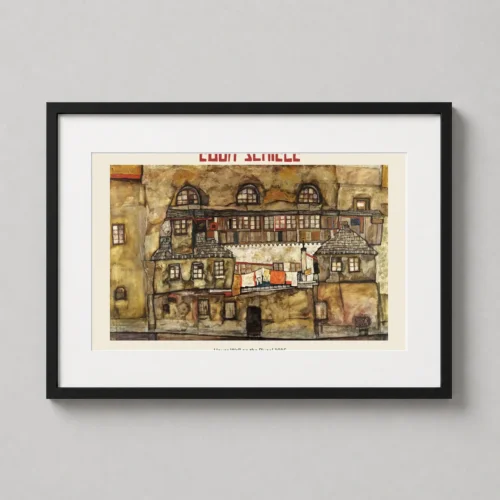 Egon Schiele House Wall on the River, 1915 Expressionist Art Print