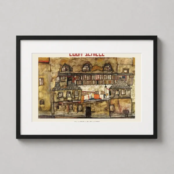 Egon Schiele House Wall on the River, 1915 Expressionist Art Print