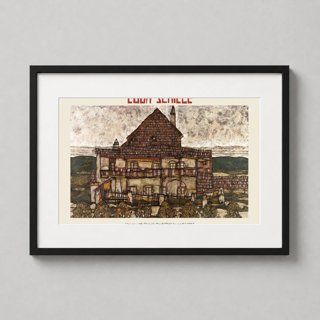 House Shingle Roof Old — egon Schiele's 1915 masterpiece House with Shingle Roof features an