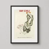 Kneeling Woman with a Gray Cape, Egon Schiele Wally Neuzil Art Print