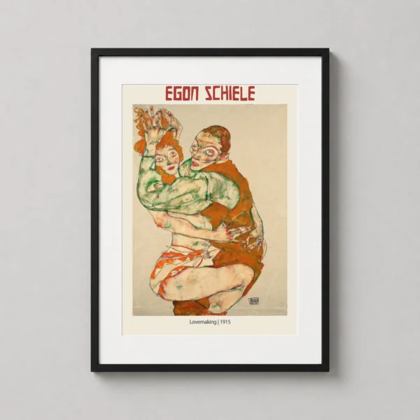 Egon Schiele Lovemaking 1915 Expressionist Figurative Art Print
