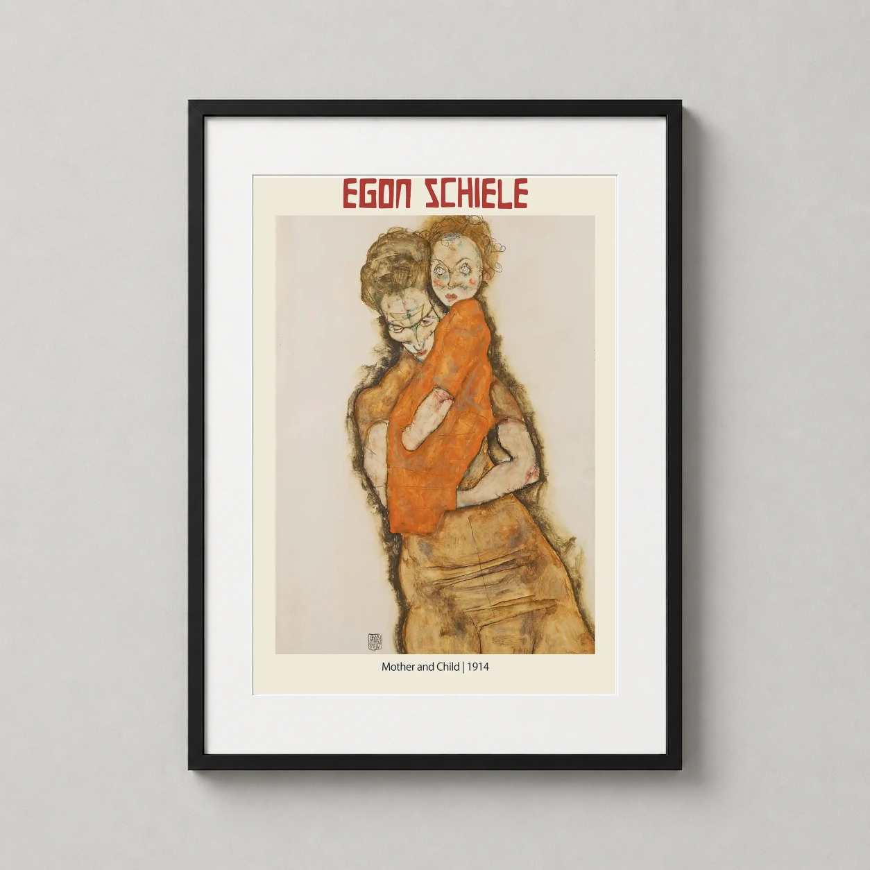 Egon Schiele Mother Child — evocative expressionist portrait featuring a mother holding her child