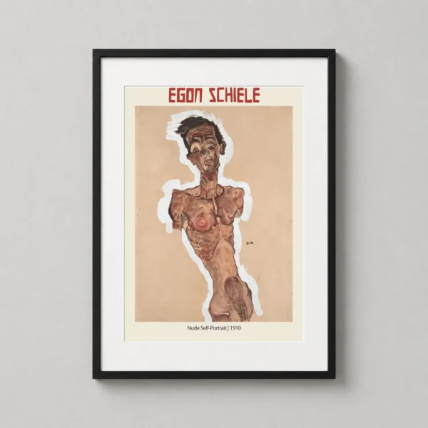 Egon Schiele Nude Self-Portrait 1910 Expressionist Art Print