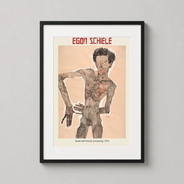 Egon Schiele Nude Self-Portrait Grimacing 1910 Art Print