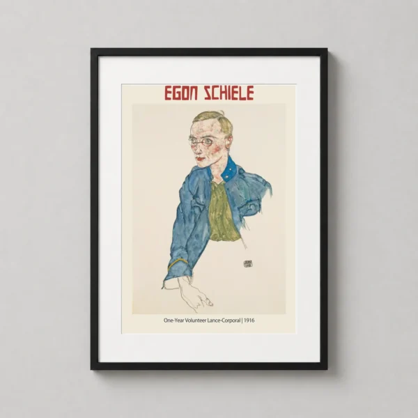 Egon Schiele Portrait of a One-Year Volunteer Lance-Corporal Art Print