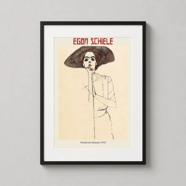 Egon Schiele Portrait of a Woman 1910 Expressionist Variant 2 Art Print
