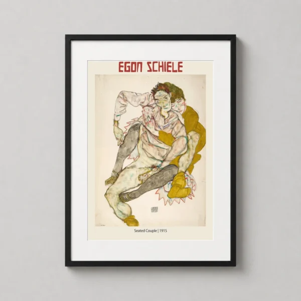 Egon Schiele Seated Couple 1915 Expressionist Art Print