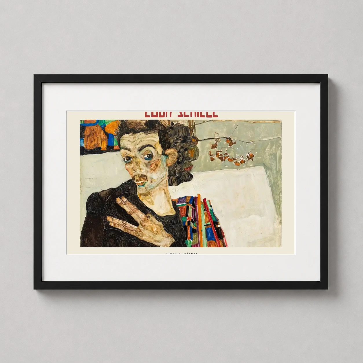 Egon Schiele Self-portrait 1911 — this expressionist self-portrait by Egon Schiele features intense