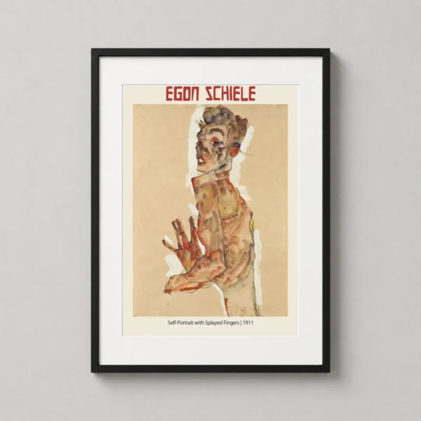 Egon Schiele Self-Portrait with Splayed Fingers 1911 Art Print
