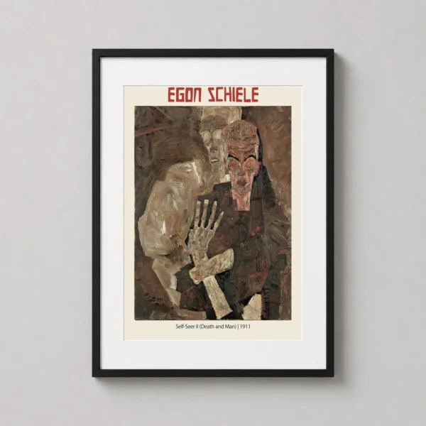 Egon Schiele Self-Seer II Death and Man 1911 Expressionist Art Print
