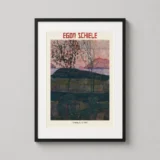 Egon Schiele Setting Sun 1913 Expressionist Landscape Art Print