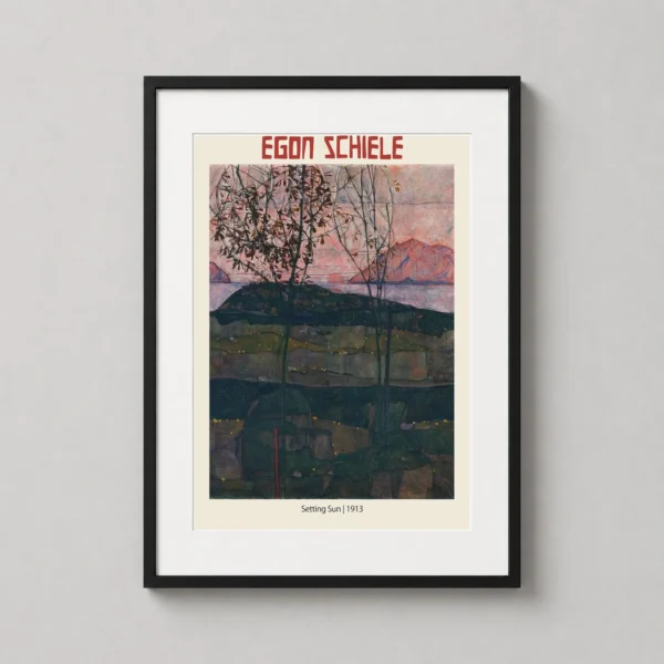 Egon Schiele Setting Sun 1913 Expressionist Landscape Art Print