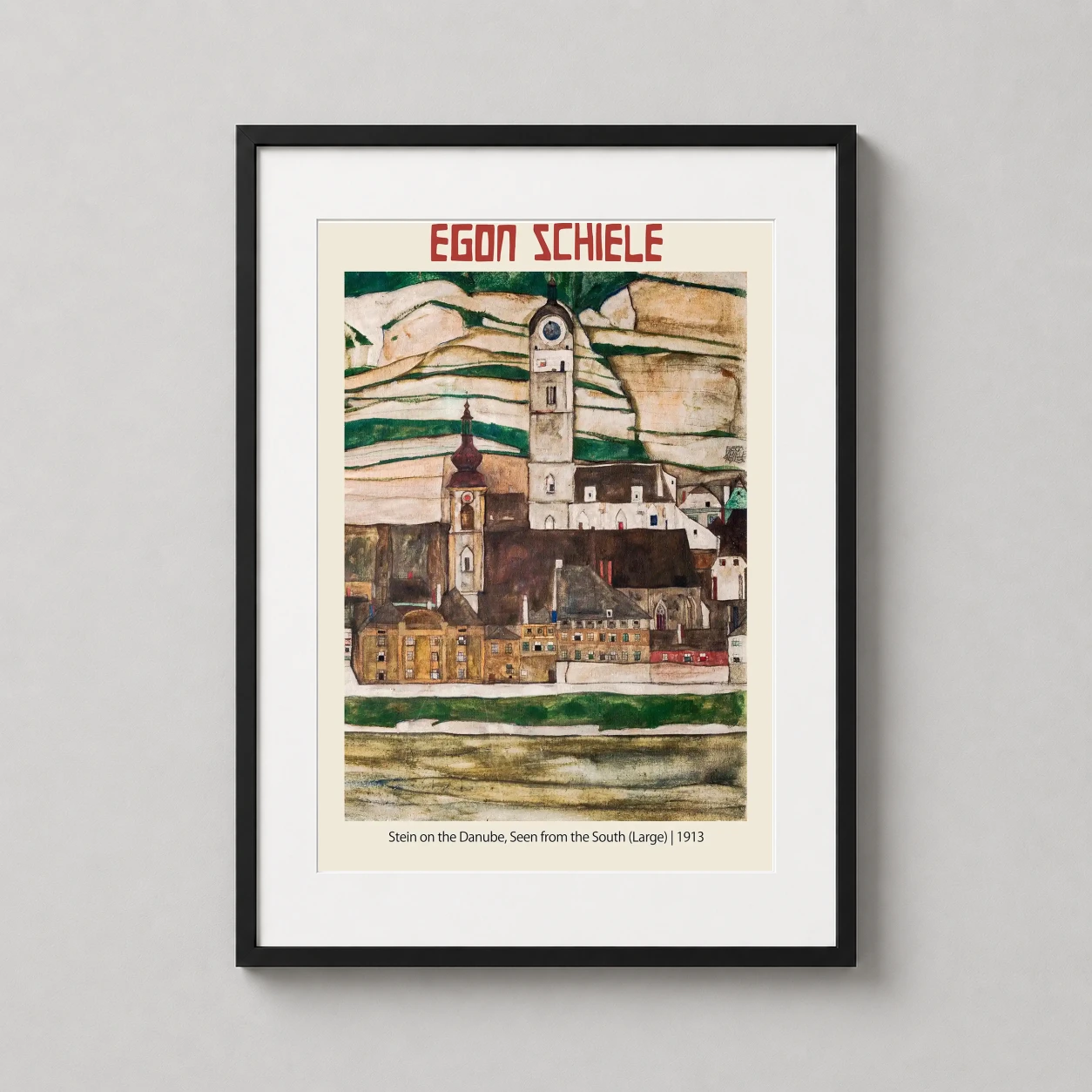 Egon Schiele Stein Danube — featuring the 1913 Austrian cityscape, this Egon Schiele landscape