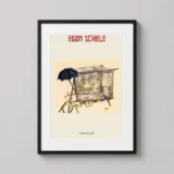 Egon Schiele, Street Cart 1914 Expressionist Watercolor Wall Art Print