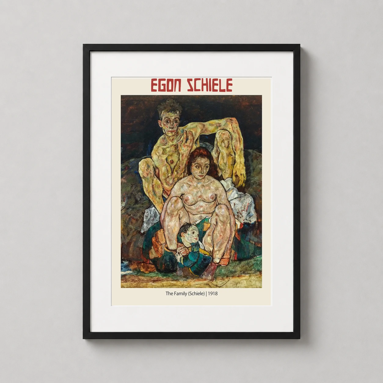 Egon Schiele Family 1918 — raw Austrian Expressionist painting featuring the distorted figures of
