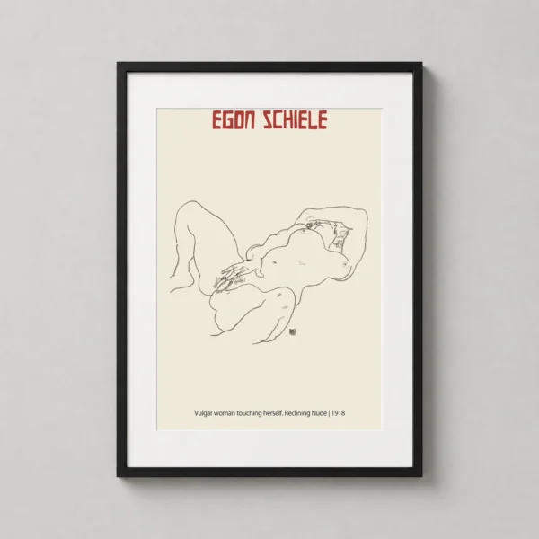 Egon Schiele Vulgar Woman Touching Herself Reclining Nude Art Print