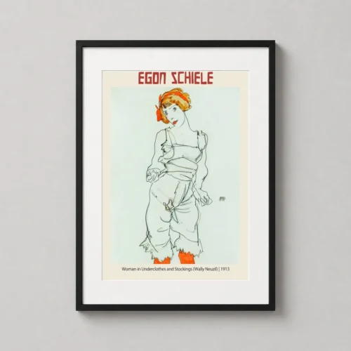 Egon Schiele Woman in Underclothes and Stockings Wally Neuzil Print