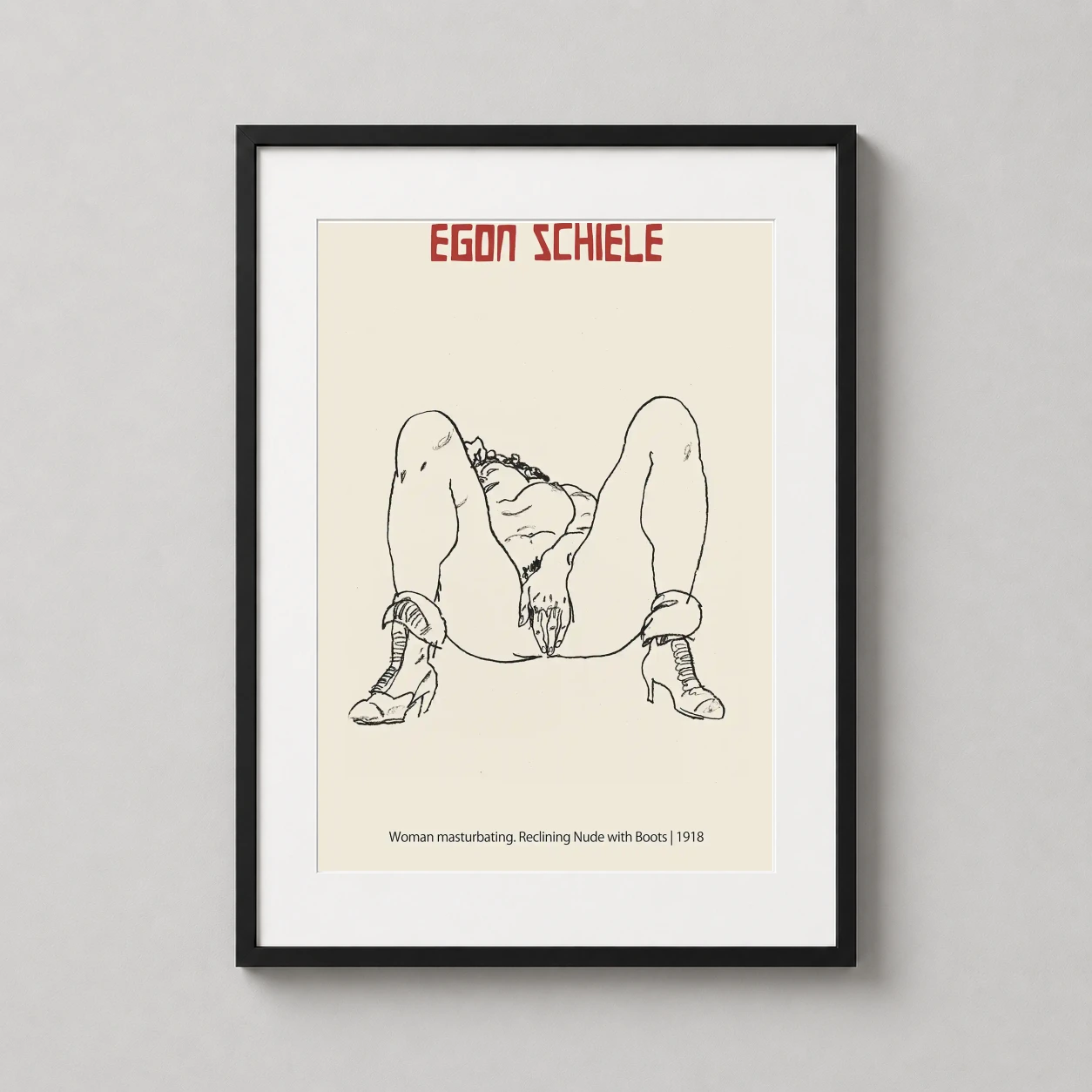 Egon Schiele Reclining Nude — raw 1918 sketch by Egon Schiele featuring a reclining nude figure in