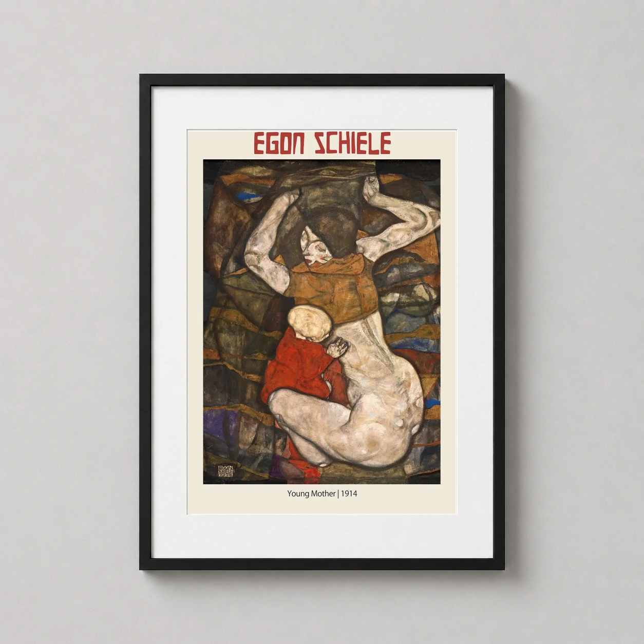 Egon Schiele Young Mother — this 1914 Egon Schiele masterpiece depicts a mother and child through