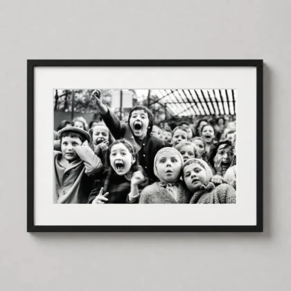 Alfred Eisenstaedt | Vintage Art Photography Poster | Emotional Crowd framed wall art mockup
