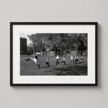 Alfred Eisenstaedt | Art Photography Poster | Drum Major & Children Black & White framed wall art mockup
