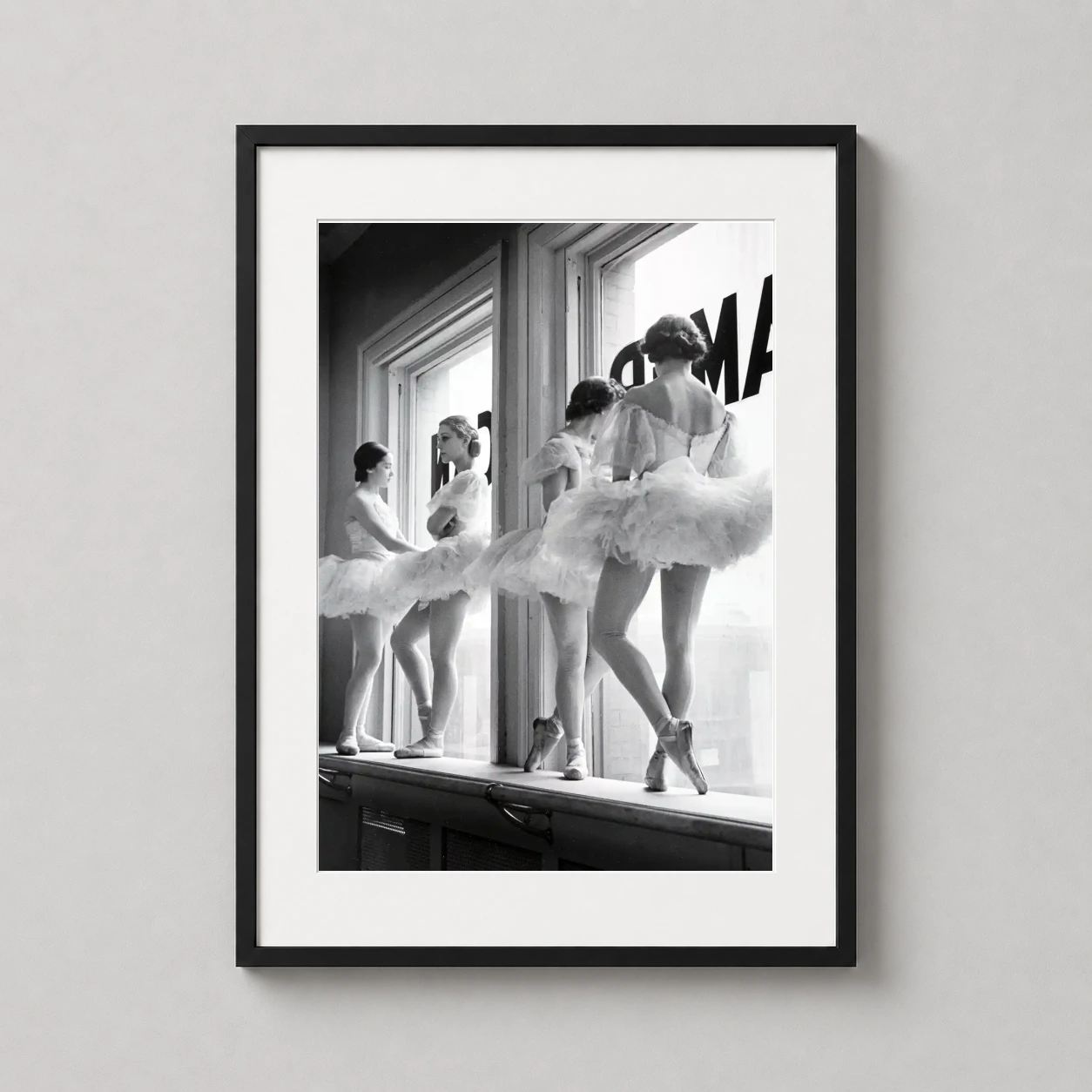 Ballerinas Window Alfred Eisenstaedt — classic black and white photograph by Alfred Eisenstaedt featuring four