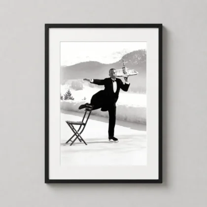 Alfred Eisenstaedt | Art Photography Poster | Ice Skating Waiter 1932 framed wall art mockup