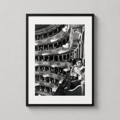 Alfred Eisenstaedt | Art Poster | Opera House Spectator BW Print framed wall art mockup