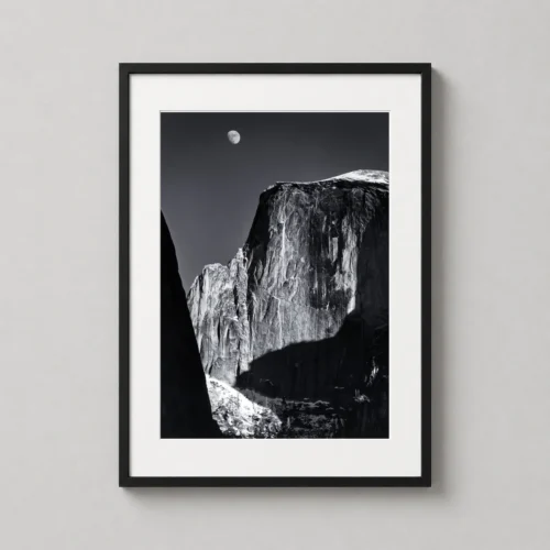Ansel Adams Moon and Half Dome Yosemite National Park Photography Print